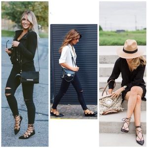 Madden Girl edgyyy tie up flats